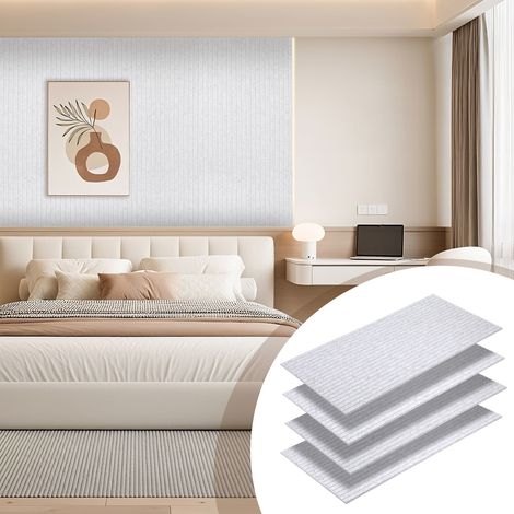 Jiubiaz Pannelli fonoassorbenti adesivi, set da 4 in feltro, 120 x 60 x 0,9 cm grigio, pannelli acustici con scanalature verticali (1/5)