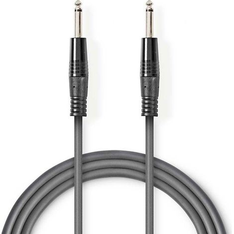 Cable de Audio Descompensado Jack 6,35mm a Jack 6.35mm M/M / 1.5 m / Cable gris / COTH23000GY15