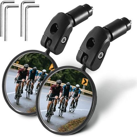 Specchietto retrovisore per bicicletta, in due pezzi, girevole e pieghevole, per biciclette, mountain bike e bici da corsa, con visibilità e sicurezza in alta definizione. (1/5)