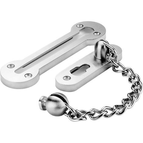 Türkette – Sicherheitsbegrenzer – Massiver Edelstahl 304, 3 mm – Einbruchsicher für Außeneingänge – Silber – 132 x 37 cm (1/5)