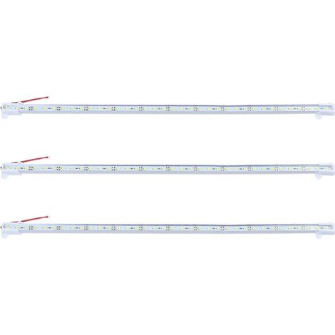 Tre strisce luminose rigide da 50 cm, 12 V, con 36 LED SMD 5050, tubi rigidi in alluminio, luce bianca calda. (1/5)