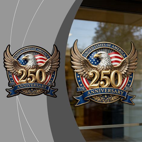 American Retro 250th Anniversary Eagle Flag Car Window Decal - Personalized Creative Portable Car Window Decoration Sticker - 1pc -- BIEMMEDUE (1/5)
