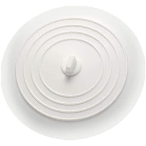 Bouchon de lavabo en silicone pour réservoir de vidange pour cuisines, salles de bains, buanderies (blanc) (1/4)