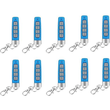 10er-Pack kompakte 433-MHz-Funk-Duplikatoren mit Fernbedienung für Garagentore und Einfahrtstore – Universell kompatibel – Blau (1/5)