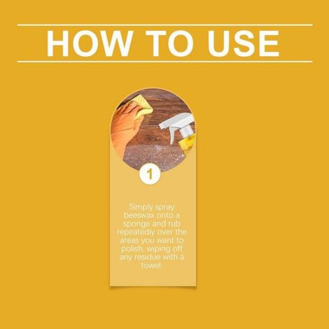 Spray à la cire d'abeille naturelle micro-moléculaire, avec éponge et serviette incluses, cireuse pour parquet 120ml (1/5)