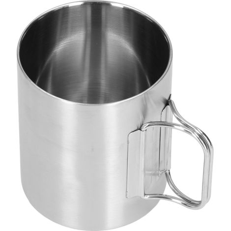 Mug en acier inoxydable, résistant à la corrosion, avec anse pliable, design pliable, mug à café raffiné (1/5)
