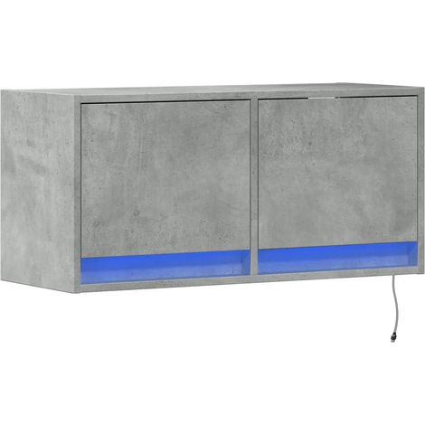 Mobile TV multimediale scaffale per televisione televisione buffet sala da pranzo soggiorno camera da letto a parete con luci LED 80 x 31 x 35 cm grigio 020027915