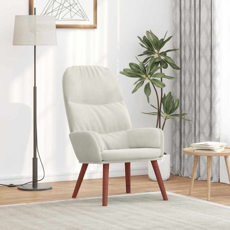 Relaxsessel Cremeweiß Samt