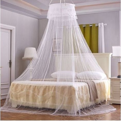 Moustiquaire Grand Lit Dôme 2.5mx9mx0.6m Moustiquaire Ciel de Lit Blanc Filet Anti Moustiquaire Lit 1 Place / 2 Places Moustiquaire à Suspendre Maille Fine pour Enfant Chambre Voyage (1/4)