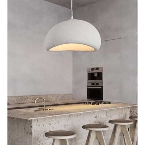 Ikodm – Lustre japonais Wabi-sabi 30 cm – Abat-jour en résine – Éclairage naturel E27 – Installation rapide pour cuisine, salon, chambre