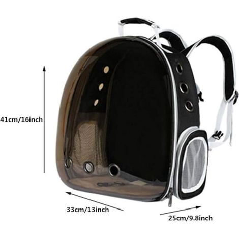 Airline-approved breathable bubble backpack pet carrier for cats - Black (1/5)