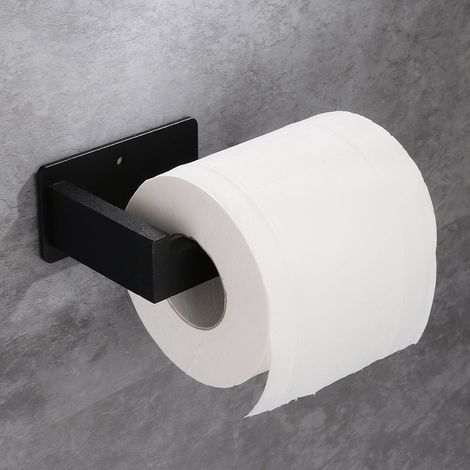 Porte Papier Toilette Auto-adhésif de sans Forage Support de Papier Mural Titulaire de Papier,Porte Rouleau Papier WC en Acier Inox Derouleur Papier WC (noir) (1/5)