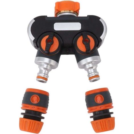 Adaptateur séparateur de robinet 1 en 2 sorties, séparateur de tuyau haute pression à 2 voies pour le nettoyage des véhicules, le jardinage extérieur