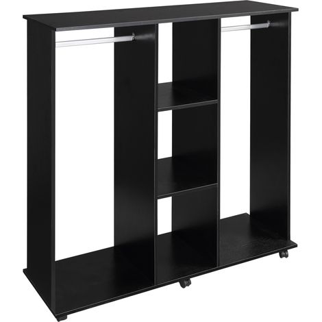 Armoire double penderie CHARLOT aspect bois noir