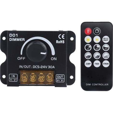 2-Kanal-Funk-LED-Druckknopf-Lichtdimmer-Controller DC5V24V mit Fernbedienung (1/5)