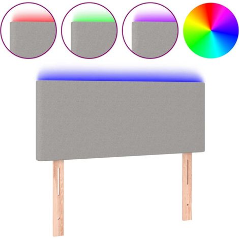 Maison Exclusive - Cabecero con luces LED de tela gris claro 80x5 (1/5)