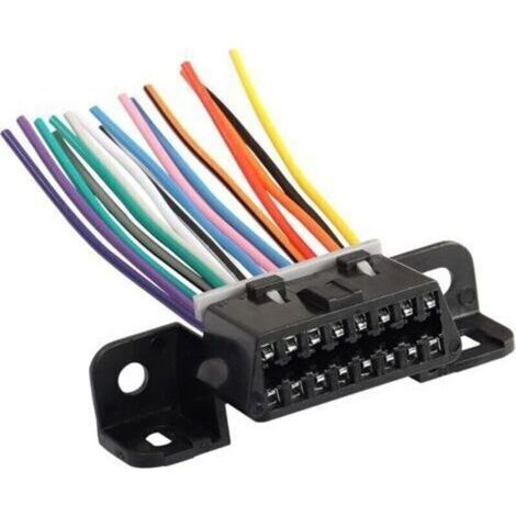 Cable de extensión con conector hembra OBD2 de 16 pines, arnés de cableado OBD2 fijo, conector para tablero, cable de conexión electrónica para automóvil, color para diagnóstico automotriz - 1 unidad (1/5)