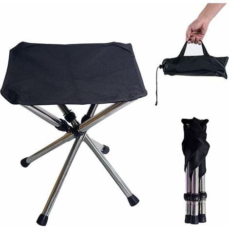Klappbarer Campinghocker, Tragbarer Campingstuhl mit Tragetasche, Campingmöbel Angelstuhl, für Reisen, Wandern, Camping, Versammlungen, Grillen, Angeln (1/5)