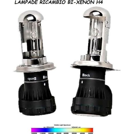 Coppia Lampade Fari BI-XENON H4-3 Luce Blu 8000K Ricambi Auto Moto 35W BI-XENON Lampdine