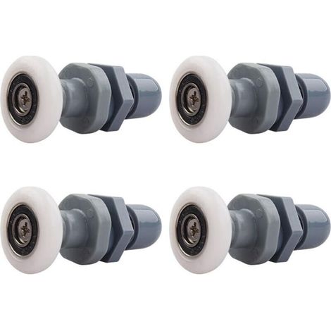 Rulli per porta doccia, set di 4 rulli in ottone per porta doccia scorrevole, per la sostituzione della porta della doccia, guide per porta scorrevole in vetro, rulli (23 mm) - Crezuo