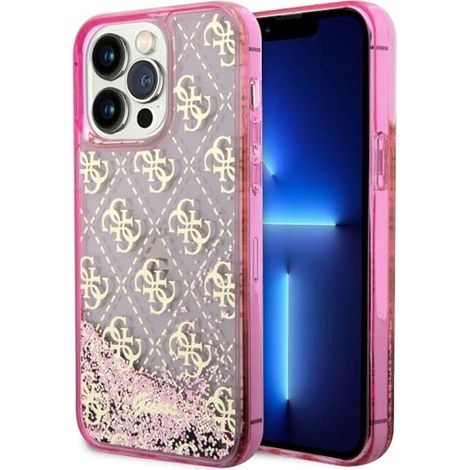 Guess Liquid Glitter Transculent 4G - Cover per iPhone 14 Pro Max (Rosa) (1/5)