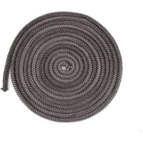 [NON UTILIZZATO] Cordoncino di tenuta, guarnizione di ricambio per porte di camini e stufe, in fibra di vetro, grigio scuro, 10 mm x 3 m