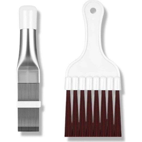 Lot de 2 peignes de nettoyage pour ailettes de climatisation, brosse en acier inoxydable pour évaporateurs et radiateurs, kit pour filtre déshydrateur, pour la maison, le serpentin et le réfrigérateur (1/4)