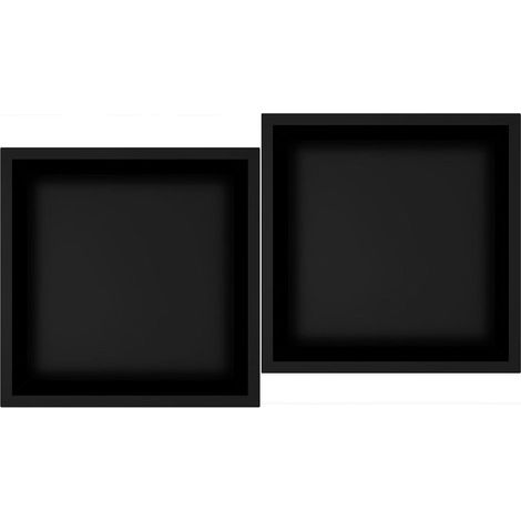 Kibath Pack 2 Hornacinas Empotrada De Baño cuadrada de 30 x 30 cm acabado negro en acero inoxidable