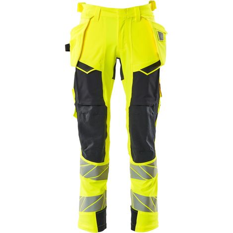 Mascot Warn-Stretchhose mit Hängetaschen 19031-711 Gr. 27 hi-vis gelb/schwarzblau (1/4)