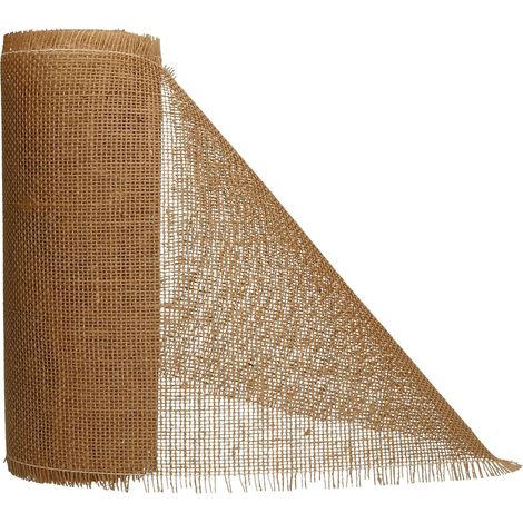 Chemin de table en jute, 30 cm de large, rouleau de 4,57 m, renforcé par une étiquette compostable, style rustique, idéal pour décorer les tables lors de mariages, communions, baptêmes, etc. (naturel (1/5)