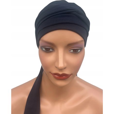 Marineblauer Damen-Turban Benay 20, doppellagiger Schal für jede Frau (1/5)