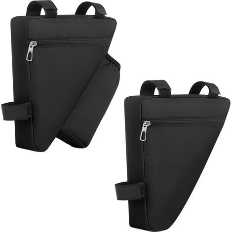 Borsa da bicicletta triangolare in due pezzi per soldi, telefono, nera (1/5)