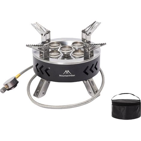 GARRYFIZH Réchaud à gaz mini portable extérieur ,Réchaud de Camping à Gaz,11800 W Coupe-Vent pour Camping/Randonnée/Pique-Nique (1/5)