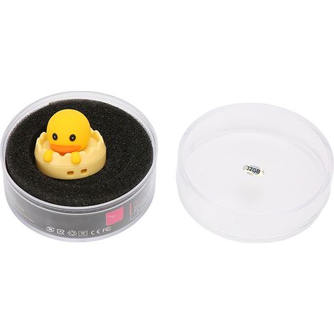 Clé USB 2.0 jaune canard style cartoon, support de stockage électronique portable pour ordinateur, mémoire stick 32GB rond canard (1/5)