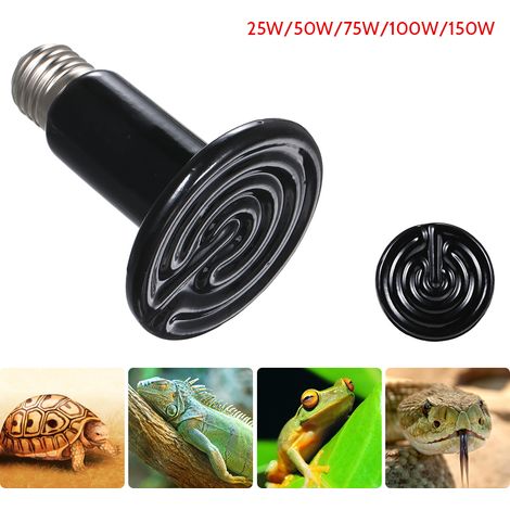 AC220-230V 150W émetteur de chaleur en céramique lumière pour animaux de compagnie Reptile Broder lampe ampoule E26/E27 support de Base prise Portable (1/5)