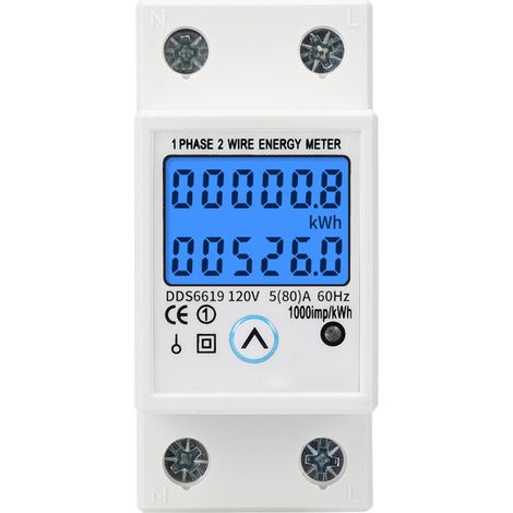Compteur électrique multifonctionnel monophasé numérique de puissance, tension, courant et énergie (1/5)