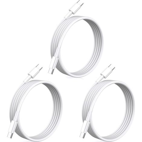 Chargeur rapide pour iPhone, adaptateur secteur USB-C 20 W + câble de 2 m, blanc (1 chargeur et 1 câble de charge de 2 m) (1/4)