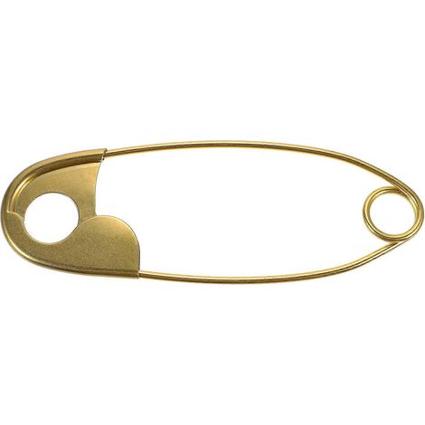 Décoration murale épingles de sûreté en métal, décoration amusante pour buanderie, grande épingle de sûreté-21.5x7.5CM-Golden (1/2)