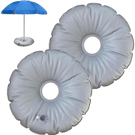 2 Pièces Sac De Poids De Base De Drapeau, Poids De Base De Parapluie Rond, Sac De Poids De Base De Parapluie, Fonction d'Injection d'Eau, Accessoires pour Parasols, pour Extérieur, Balcon, Plage
