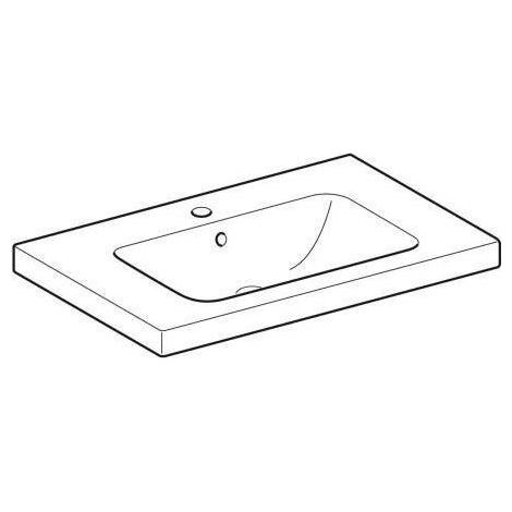 Geberit iCon Light Waschtisch, 75 cm x 48 cm, mit Hahnloch und (1/5)