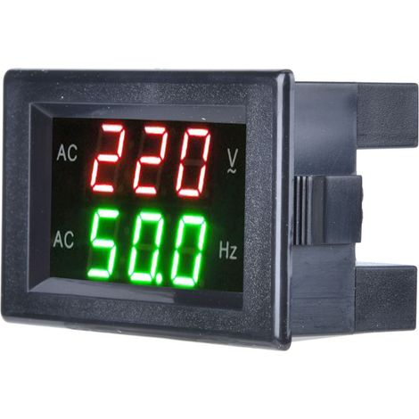 Digitales Wechselstrom-Voltmeter-Generator-Frequenzmessgerät mit LED-Doppelanzeige, schwarz (1/5)