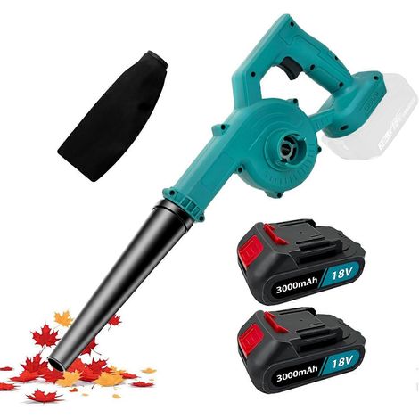 Souffleur de feuilles et aspirateur 2 en 1, 18 000 tr/min, sans fil, pour l'entretien de la pelouse, le dépoussiérage de la terrasse et le déneigement, idéal pour les animaux domestiques (sans l'embou (1/5)