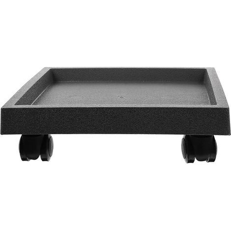 Support à roulettes pour jardinière avec plateau amovible. chariot carré pour plantes. adapté aux jardins et aux salons. facile à déplacer. 29 x 29 x 8.8 cm. peut contenir 1 pot d'eau. (1/4)