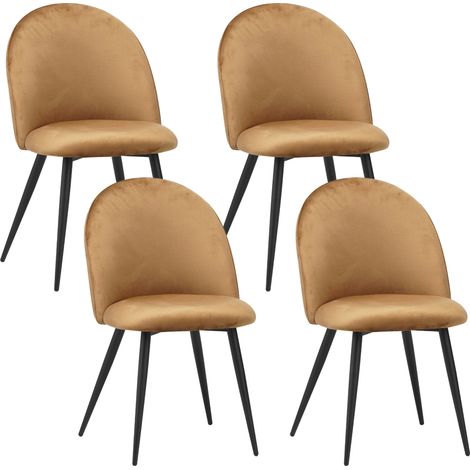 Albatros Esszimmerstühle mit Samt-Bezug 4er Set CAPO, Braun - Stilvolles Vintage Design, Modern Eleganter Polsterstuhl am Esstisch - Küchenstuhl oder Stuhl Esszimmer mit hoher Belastbarkeit (1/5)