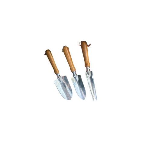Outil de désherbage Manuel avec poignée en Bois et tête en Acier Inoxydable avec Mesure, extracteur de désherbage pour désherber, Planter des légumes, des Fleurs, Creuser, élager 3 pièces