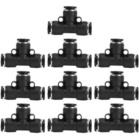 10 pièces Raccord de Tube Pneumatique PVC 10mm, Accessoires Compresseur Durables, Étanches et Résistants à la Corrosion (1/5)