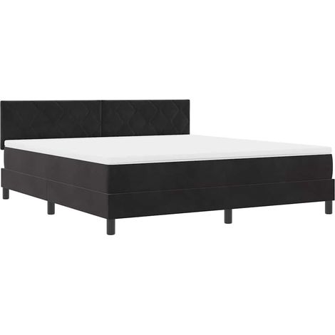 Boxspringbett mit Kopfteil Schwarz 180 x 200 cm Samt vidaXL