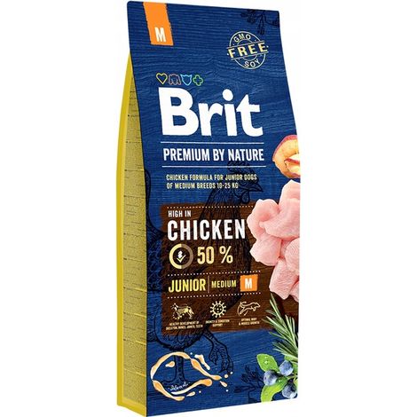 Croquettes pour chien Brit Premium By Nature Junior M 15 kg (1/3)