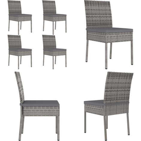 Chaises à manger de jardin lot de 4 Résine tressée Gris - Chaise De Jardin - Chaise Extérieure - Mobilier De Jardin - Set De Chaises - Résine Tressée - Home & Living (1/5)