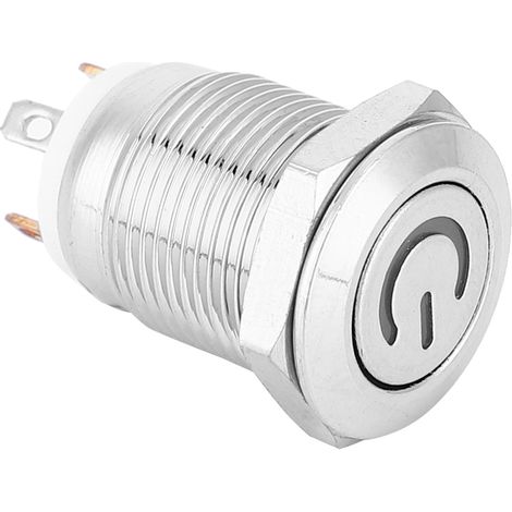 12-mm-Metall-Druckknopfschalter mit Betriebssymbol, weißer LED-Anzeige, automatischer Rückstellung, 1 Schließer (24 V) (1/5)